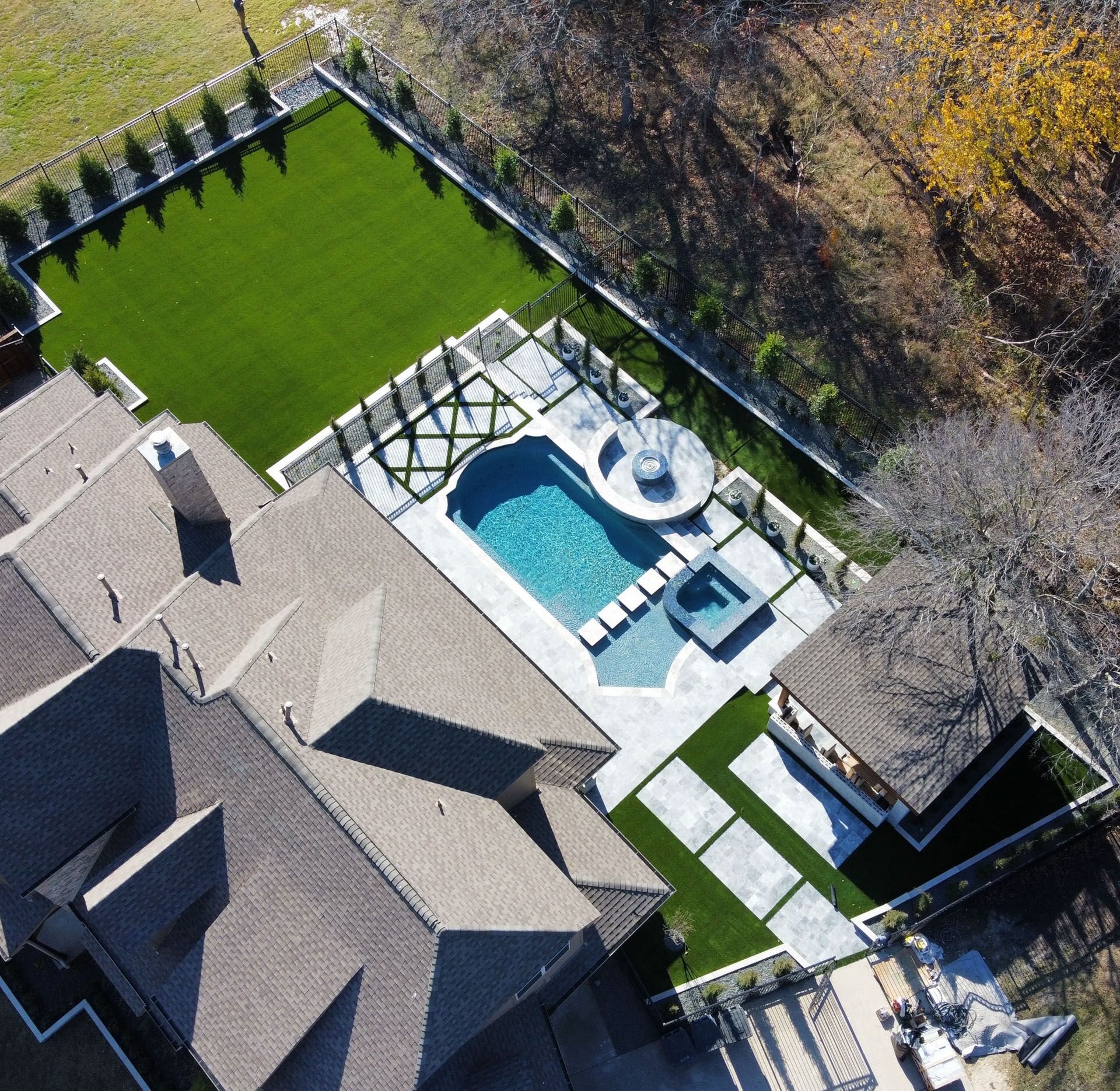 Drone image Synthetic Turf Lawn Dallas