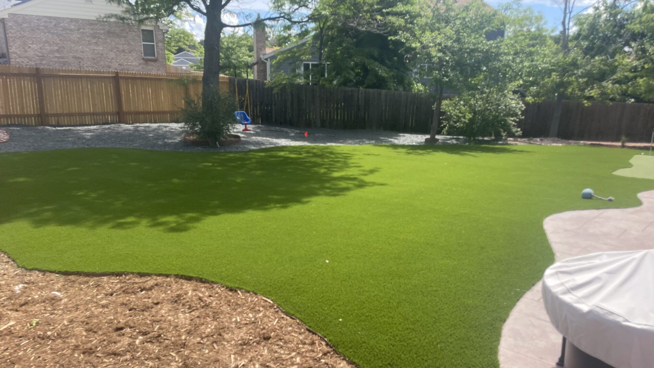 synthetic turf behind home