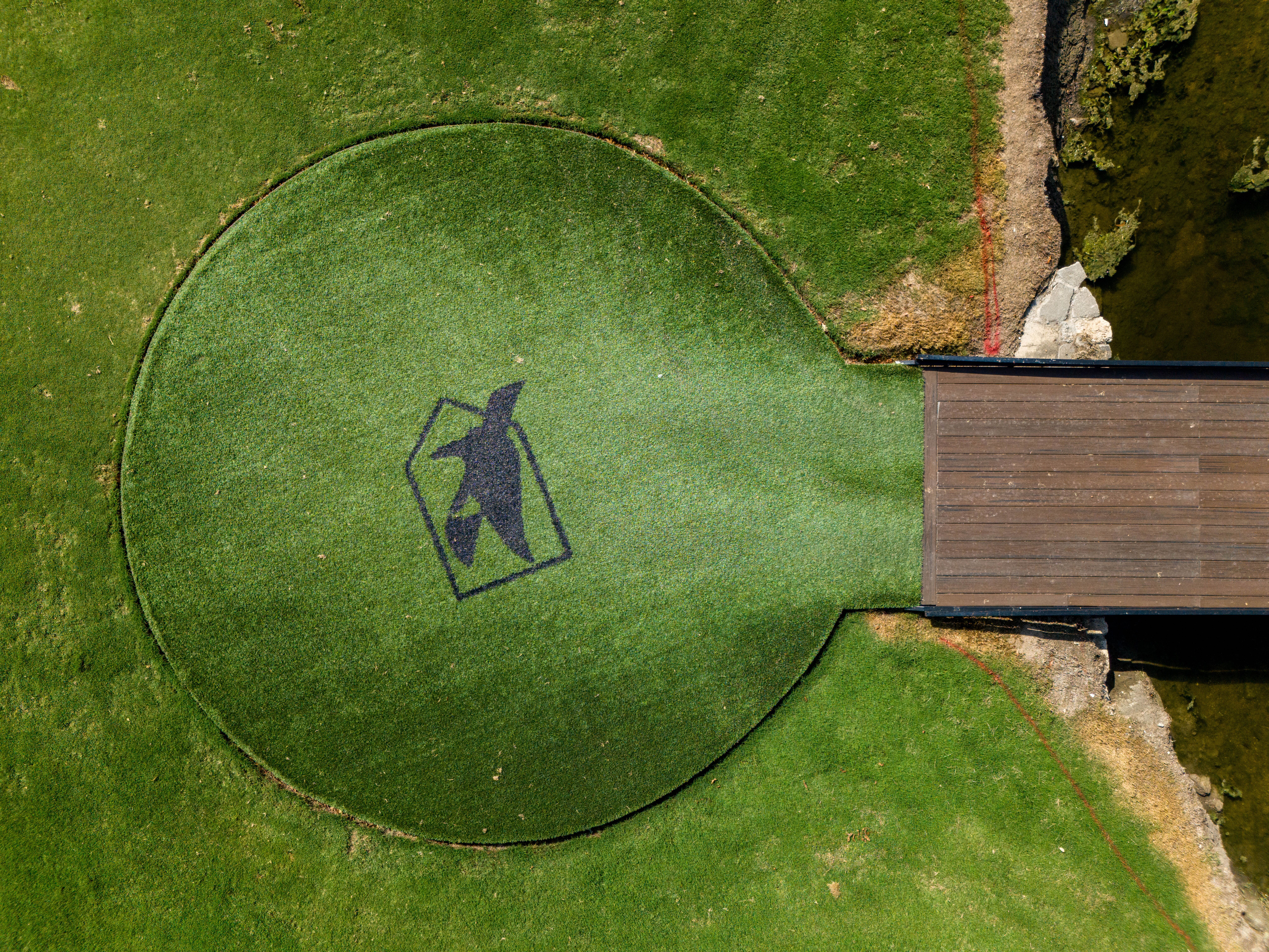 Turf on bridge at golf course