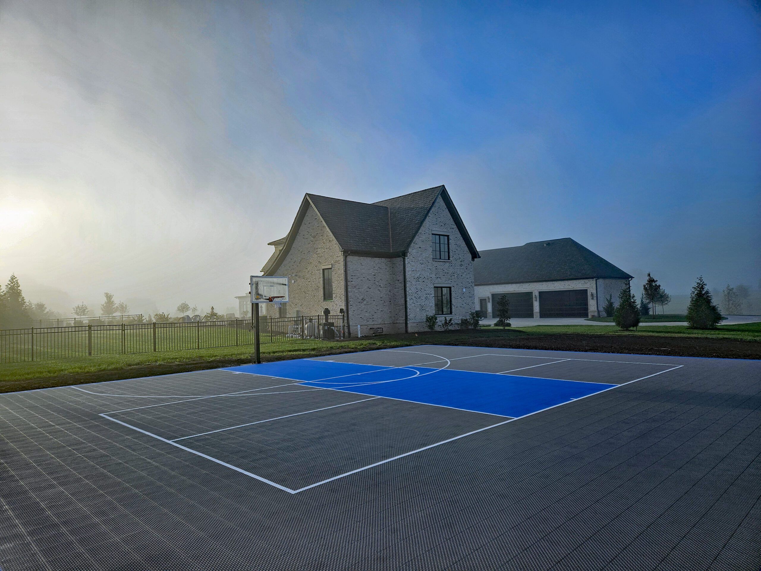 backyard pickle ball and basketball court lexington grass365