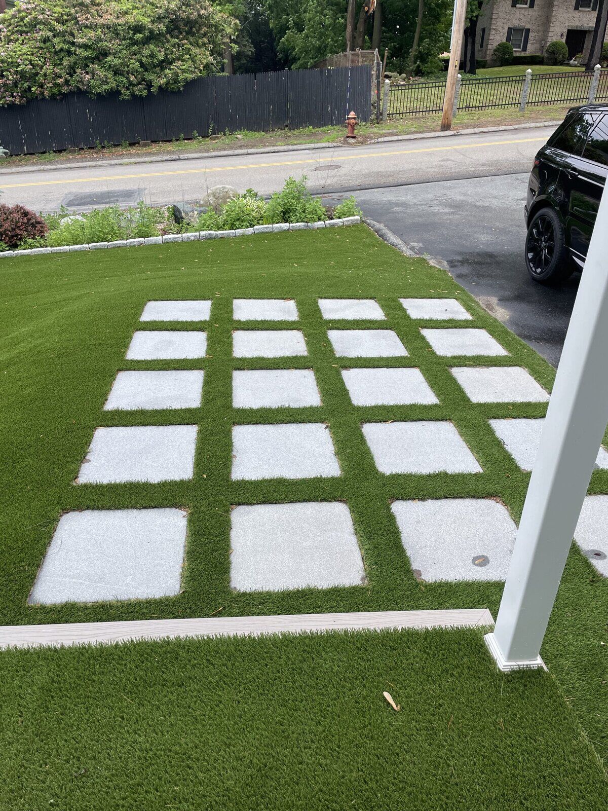 Artificial turf front yard Boston