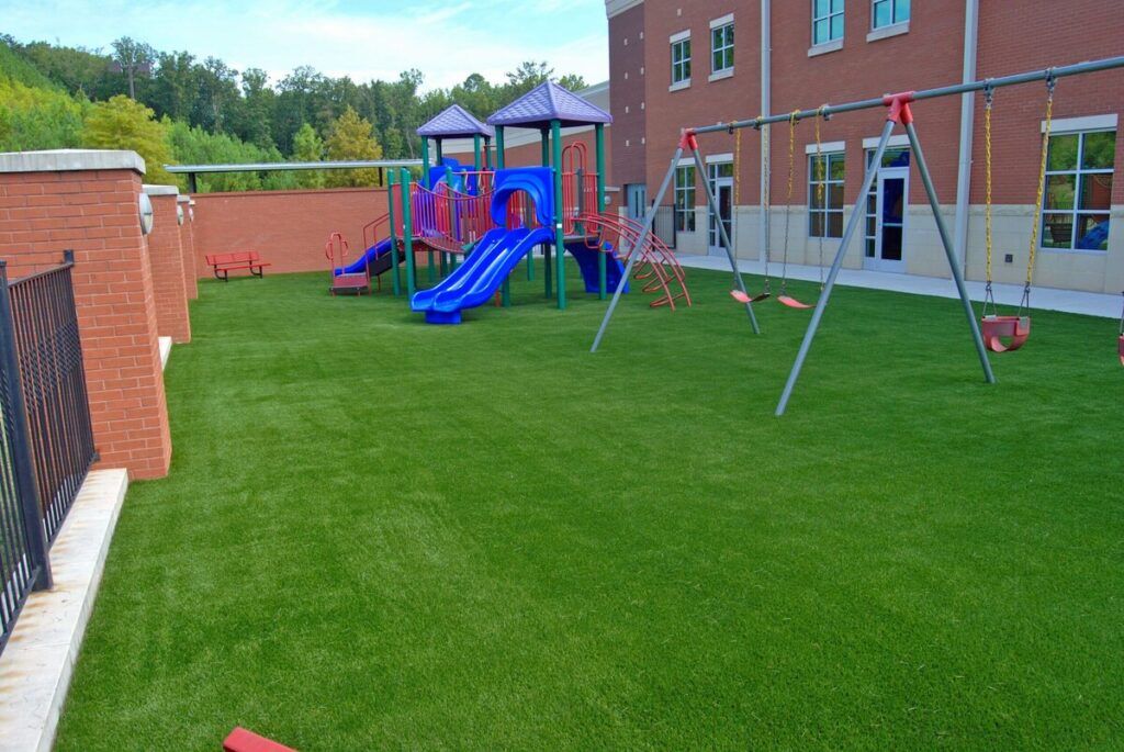 synthetic grass commercial playground