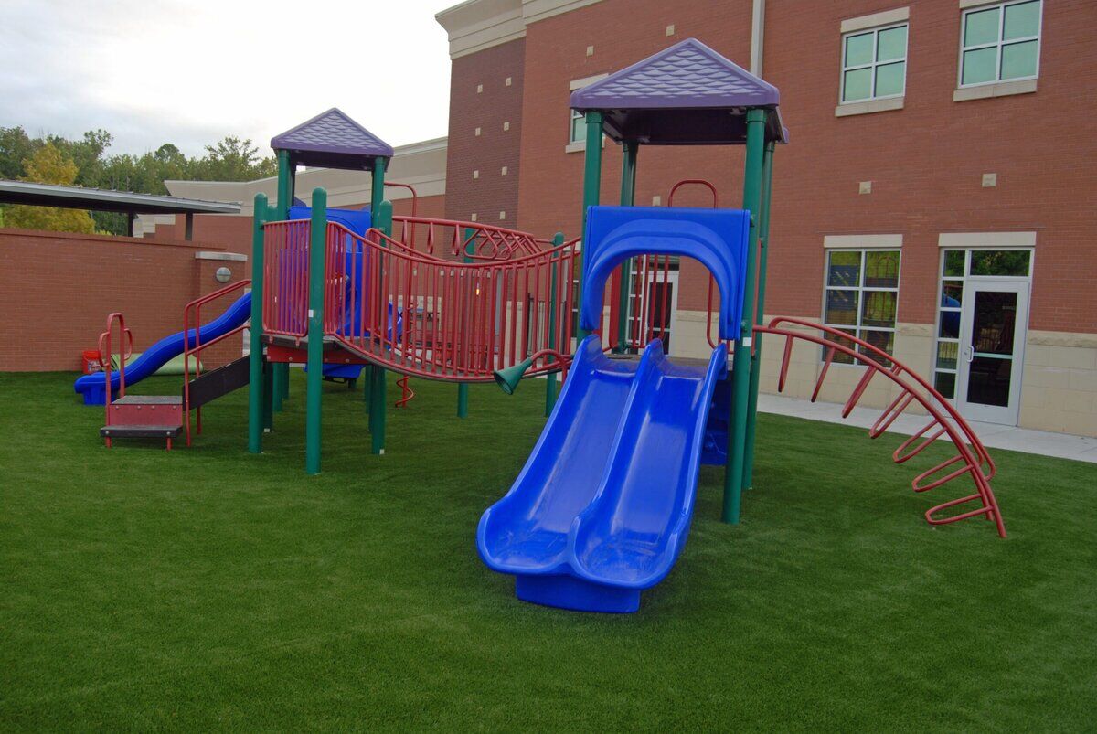 Denver Church Playground Artificial Turf Double Slide
